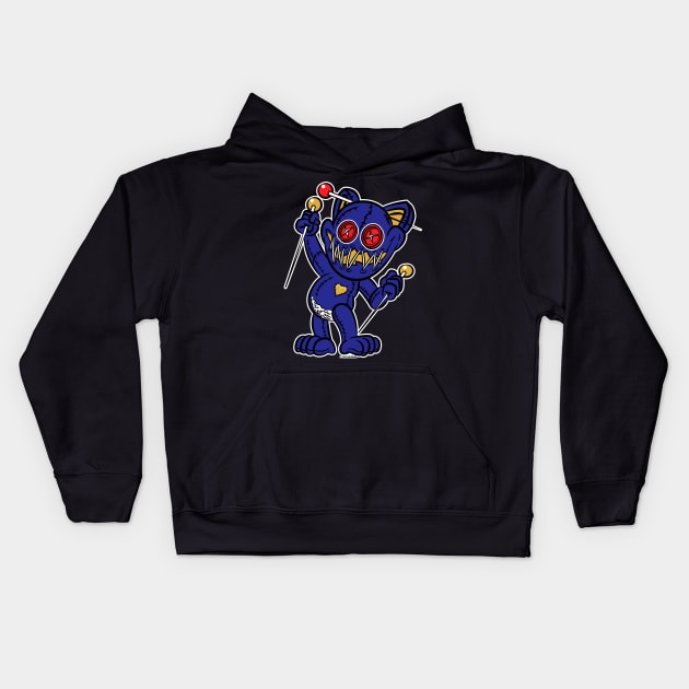 VooDoo Black Kitty Cat Doll Baltimore Colors Kids Hoodie by eShirtLabs